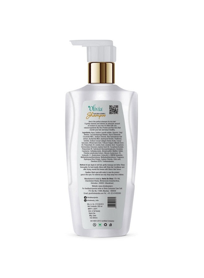 Olivia Moisture Revive Shampoo With Aloe Vera & Vitamin E, 200Ml | Perfect Shampoo For Dry Hair | Hydrating Hair Bliss: Gentle Cleansing And Moisture Delivery Formula - Image 2