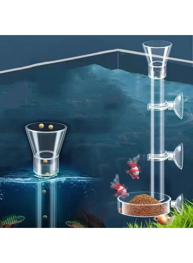 (30 سم) أنبوب تغذية أسماك الروبيان الشفاف المصنوع من الزجاج الشفاف مع كوب شفط - تغذية سهلة ونظيفة لحوض السمك للحصول على أسماك أكثر صحة من Petzlifeworld - Image 1