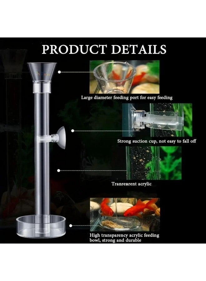 (30 سم) أنبوب تغذية أسماك الروبيان الشفاف المصنوع من الزجاج الشفاف مع كوب شفط - تغذية سهلة ونظيفة لحوض السمك للحصول على أسماك أكثر صحة من Petzlifeworld - Image 3