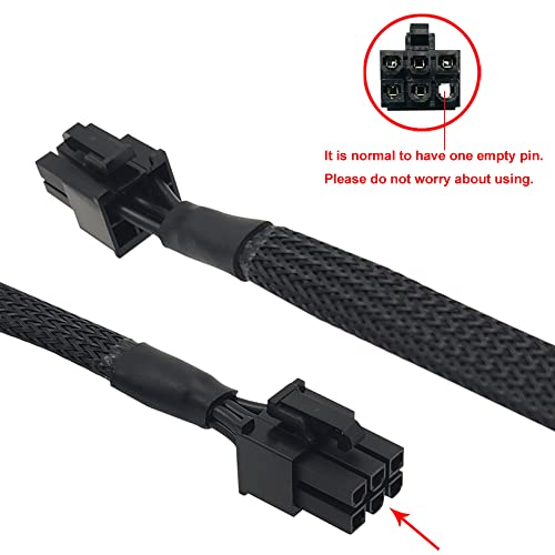 COMeap SATA Power Cable for Seasonic Antec PSUs, 6 Pin to 3X 15 Pin SATA Hard Drive Power Adapter Splitter Sleeved for BTC Mining Riser Card 20-in(50cm) - Image 2