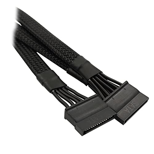 COMeap SATA Power Cable for Seasonic Antec PSUs, 6 Pin to 3X 15 Pin SATA Hard Drive Power Adapter Splitter Sleeved for BTC Mining Riser Card 20-in(50cm) - Image 3