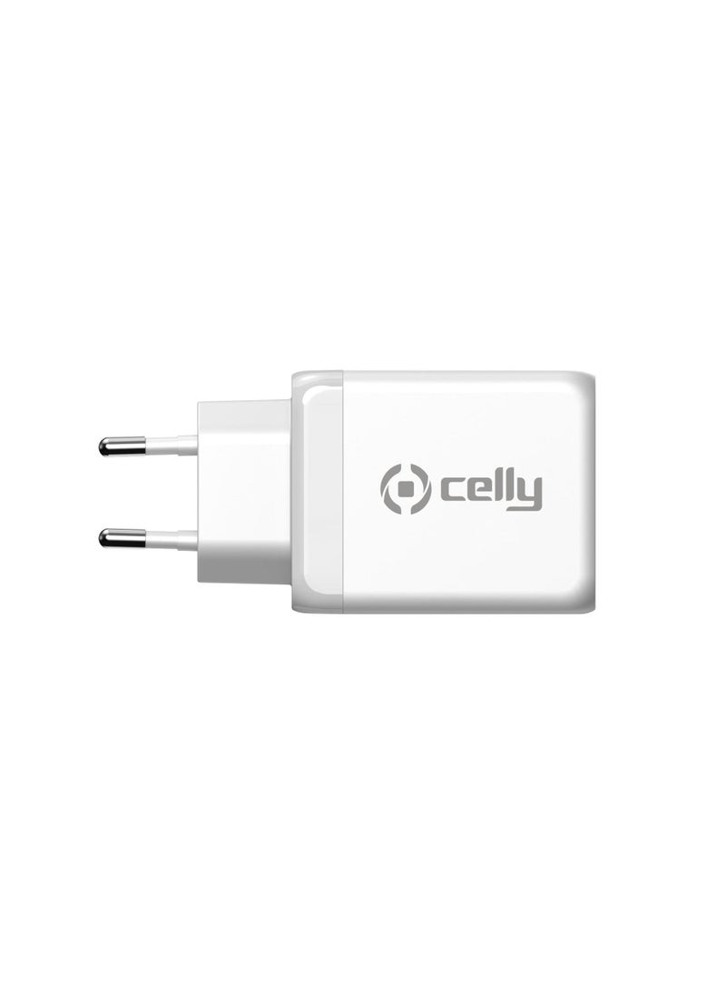 Celly TC3GAN65W - 2 USB-C and USB-A Wall Charger GaN 65W [Pro Power] - Image 2