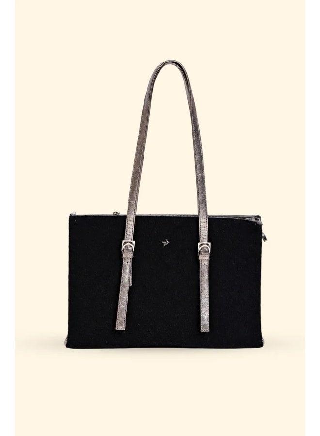 BOU Metallic Strap Tote - Black - Image 1
