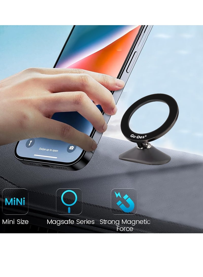 جو-ديز حامل هاتف مغناطيسي Go-Des GD-HD215، دوران 360 درجة، مغناطيس قوي N52، متوافق مع Magsafe، هيكل معدني، مناسب للوحة القيادة في السيارة والاستخدام المنزلي - Image 3