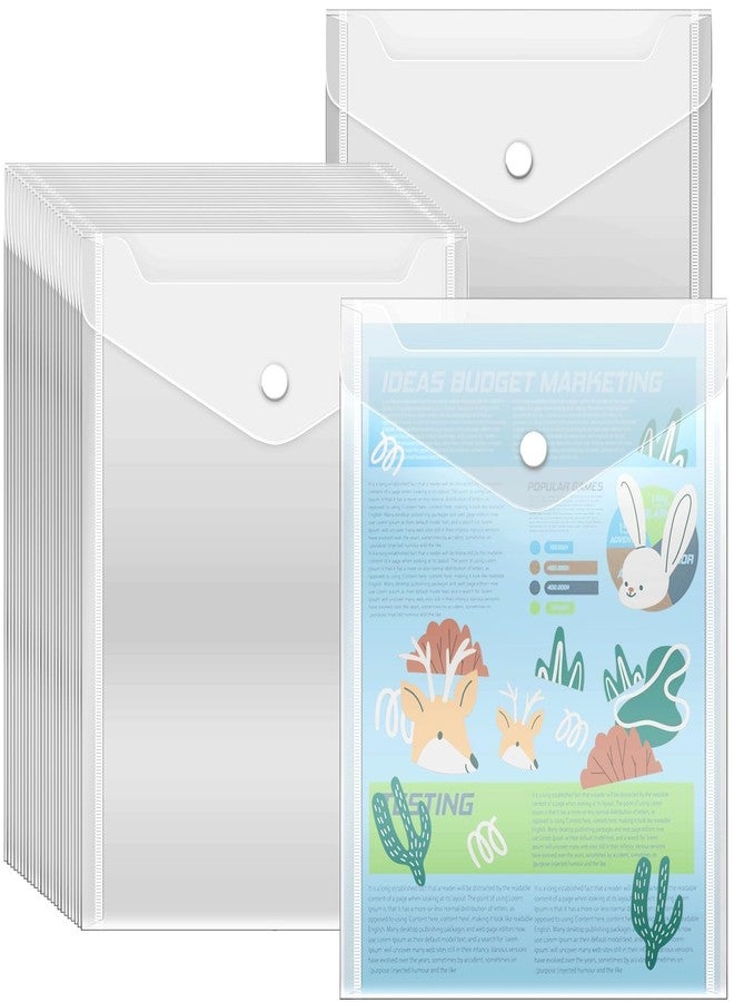 Vmiapxo 20 Pack Stamp and Die Storage Pockets, Small Plastic Filing Envelopes Waterproof Sticker Organizer Receipt Holder Reusable Photo Storage Folders for DIY Scrapbooking Paper Craft(7" x 9.4") - Image 1