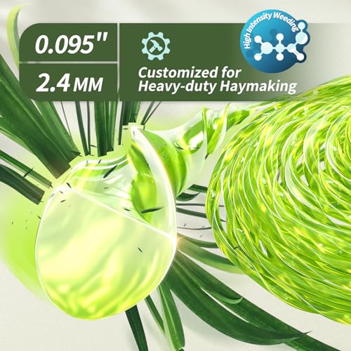 EVENTRONIC Weed Eater String, 095 Trimmer Line of 150-Feet(1/2LB), Trimmer Line for Universal Replacement, Twist Weed Wacker String Fits Medium& Heavy Grass&Weeds, String Trimmer Line of Yellow Premium Nylon - Image 2