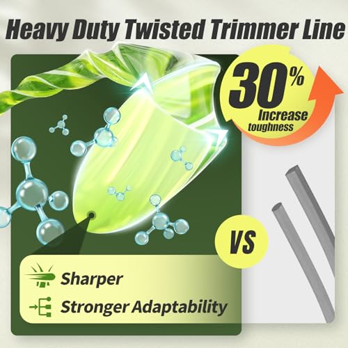 EVENTRONIC Weed Eater String, 095 Trimmer Line of 150-Feet(1/2LB), Trimmer Line for Universal Replacement, Twist Weed Wacker String Fits Medium& Heavy Grass&Weeds, String Trimmer Line of Yellow Premium Nylon - Image 3