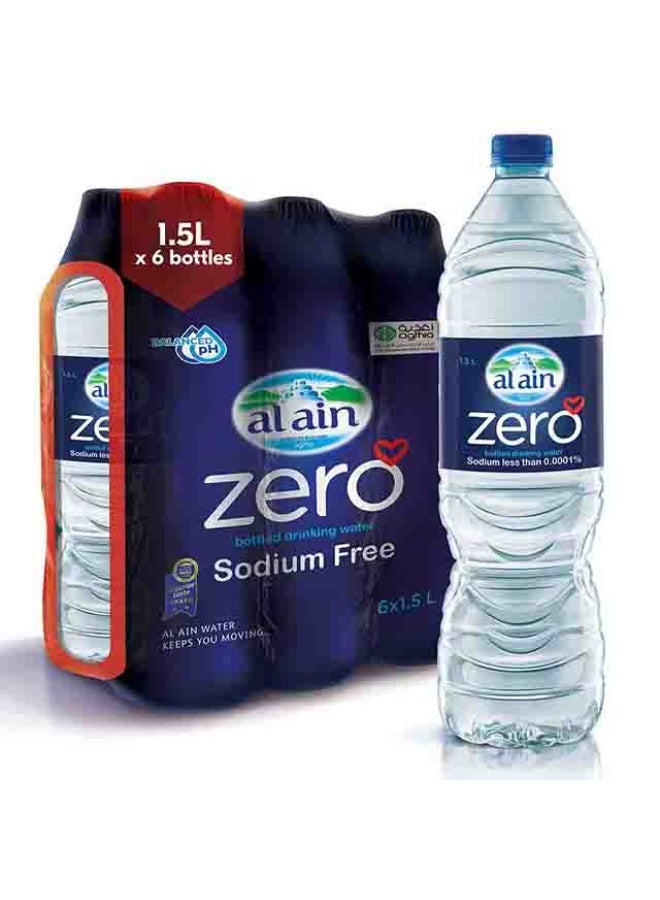Al Ain Zero Bottled Drinking Water Sodium Free 6 x 1.5 Litres