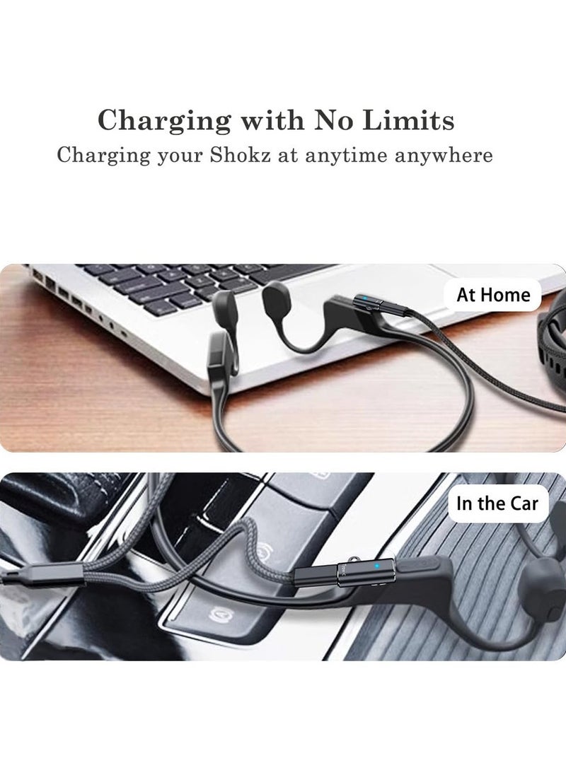 غنافوتو - محول الشاحن المغناطيسي USB C لسماعات الرأس شوكز ايروبكس وشوكز أوبن كوم وأوبن رن وأوبن رن برو وأوبن رن ميني وأوبن رن برو ميني - 2 عبوة - Image 1