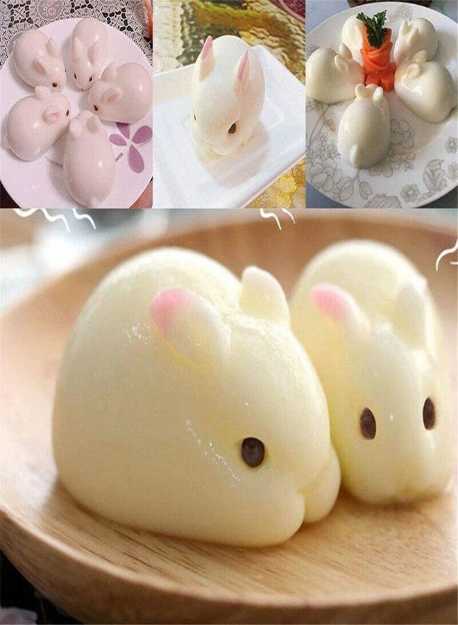 AUOCATTAIL 3D Easter Bunny Silicone Mold Rabbit Shape 6 Cavity Silicone Chocolate Cake Pudding French Dessert Fondant Mold Rabbit DIY Tools Accessories - Image 2