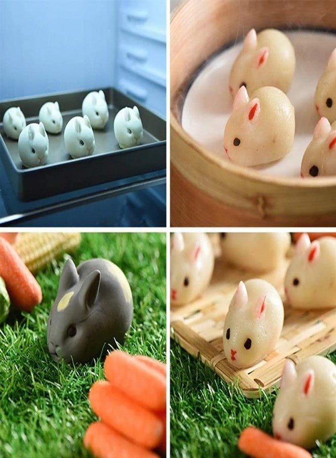 AUOCATTAIL 3D Easter Bunny Silicone Mold Rabbit Shape 6 Cavity Silicone Chocolate Cake Pudding French Dessert Fondant Mold Rabbit DIY Tools Accessories - Image 3