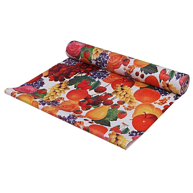 Kuber Industries Multiuses Vegetable Print Shelf Liners for Kitchen Shelves cupboards Wardrobe Drawer 5 Mtr Red - Image 2