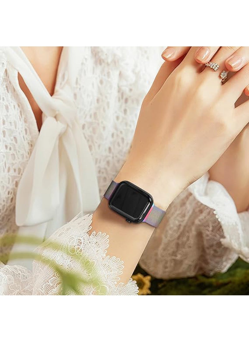 Generic - Metal Stainless Steel Bands Compatible With Apple Watch Bands 42/44/45/49mm For Women Men With Loop Magnetic Milanese Mesh Strap For iWatch Ultra/Ultra 2/Hermès Series 9 8 7 6 5 4 3 2 1 SE - Image 1