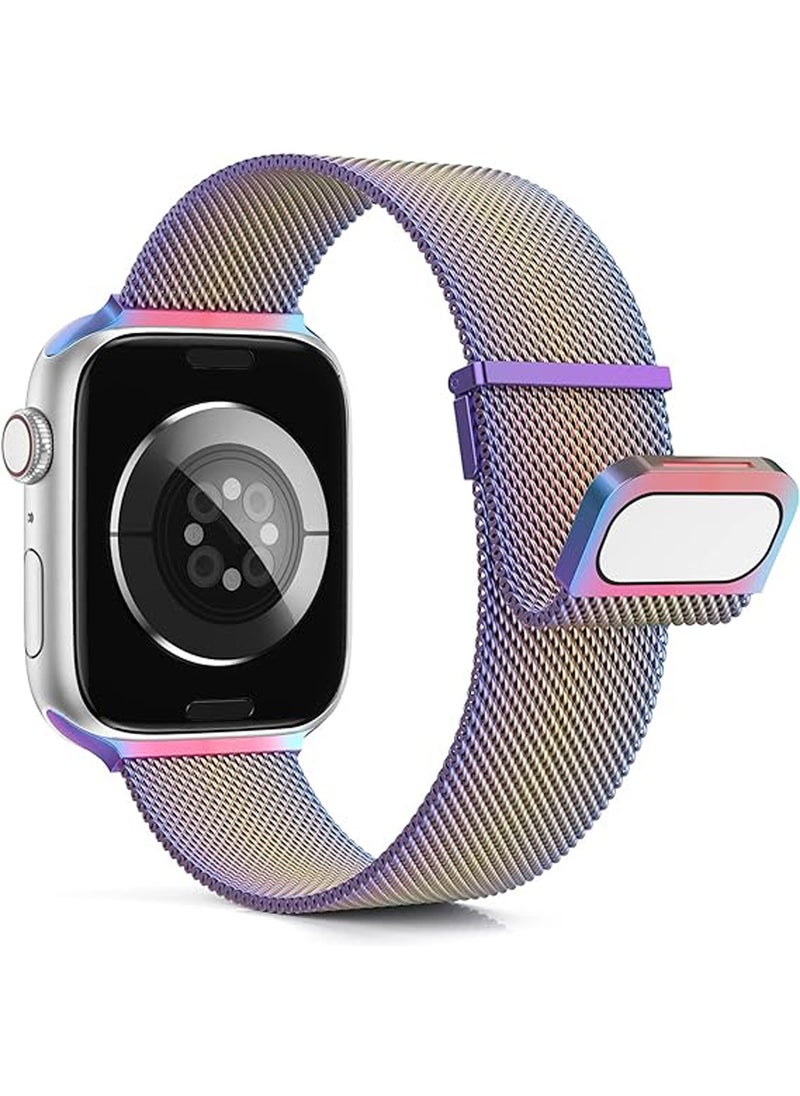 Generic - Metal Stainless Steel Bands Compatible With Apple Watch Bands 42/44/45/49mm For Women Men With Loop Magnetic Milanese Mesh Strap For iWatch Ultra/Ultra 2/Hermès Series 9 8 7 6 5 4 3 2 1 SE - Image 1