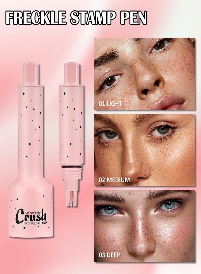 LYSdefeu Freckle Stamp, Natural Vivid Faux Freckles Pen, Long Lasting Waterproof Quick Dry Magical Fake Freckle Stamp Pencil, Get Sun-kissed Stars Makeup in One Press, Makeup Gift for Women Girls - 03 Deep - Image 3