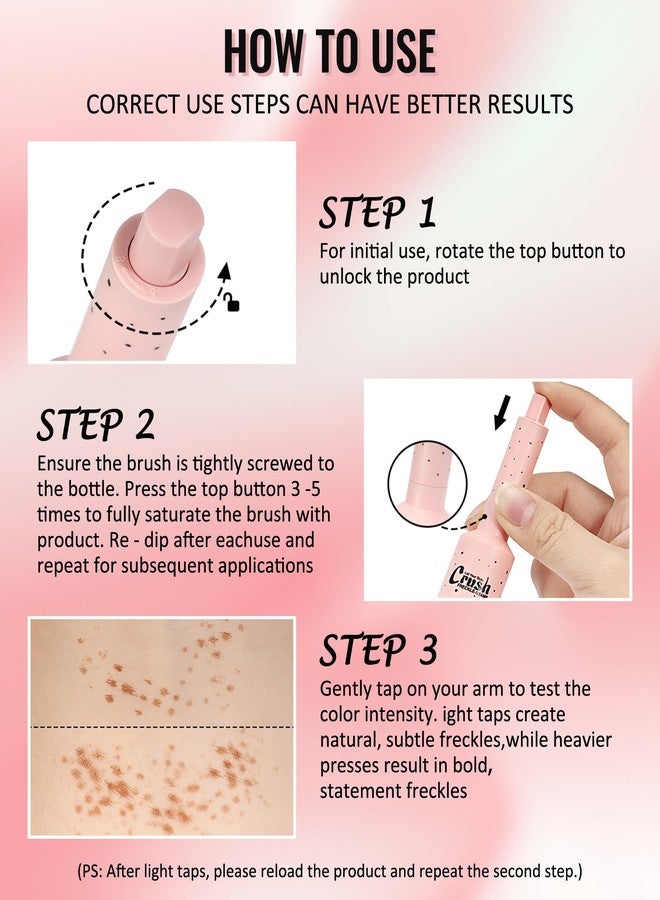 LYSdefeu Freckle Stamp, Natural Vivid Faux Freckles Pen, Long Lasting Waterproof Quick Dry Magical Fake Freckle Stamp Pencil, Get Sun-kissed Stars Makeup in One Press, Makeup Gift for Women Girls - 03 Deep - Image 5