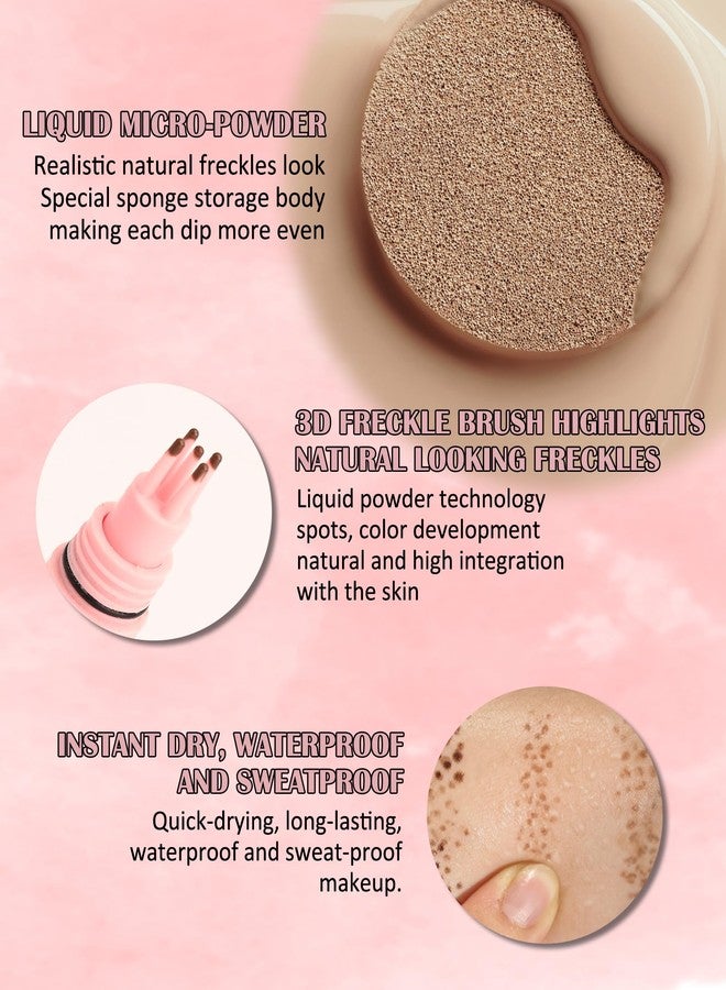 LYSdefeu Freckle Stamp, Natural Vivid Faux Freckles Pen, Long Lasting Waterproof Quick Dry Magical Fake Freckle Stamp Pencil, Get Sun-kissed Stars Makeup in One Press, Makeup Gift for Women Girls - 03 Deep - Image 4