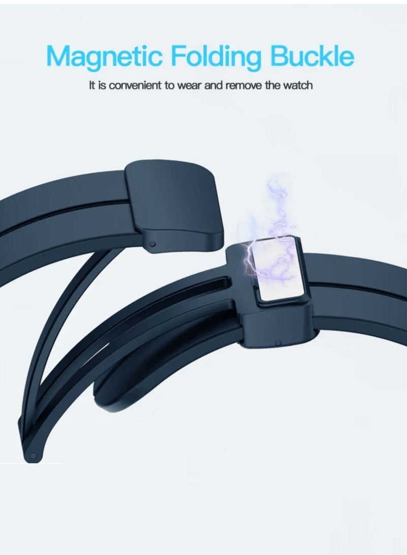 Apple Watch strap with magnetic closure  size 42/44/45/49  navy blue - Image 4