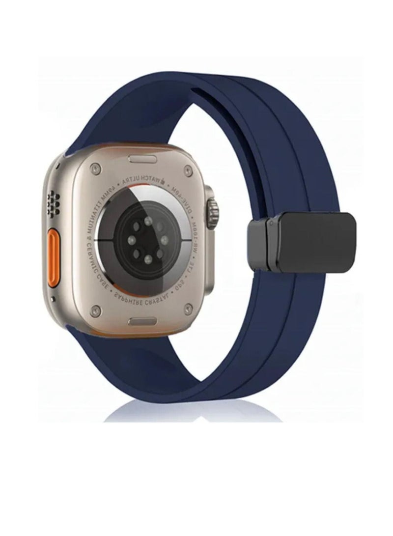 Apple Watch strap with magnetic closure  size 42/44/45/49  navy blue - Image 1