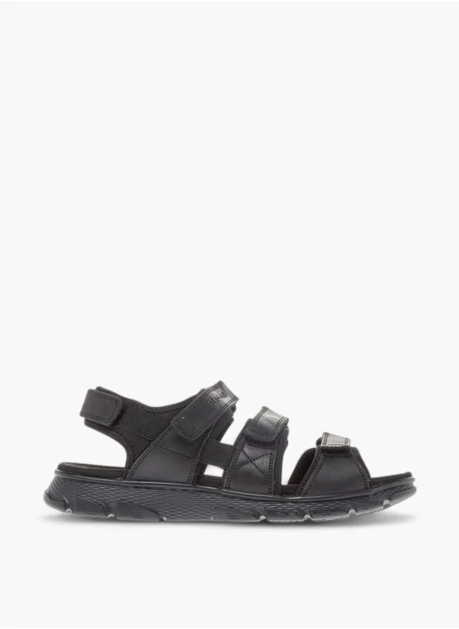 لو كونفورت Mens Strappy Sandals With Hook And Loop Closure