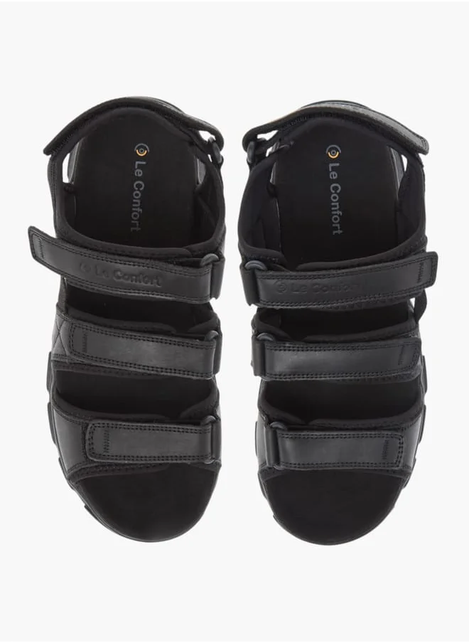 لو كونفورت Mens Strappy Sandals With Hook And Loop Closure