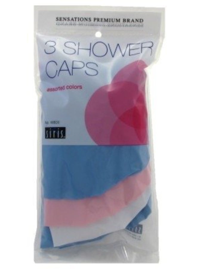 Siris 3 Shower Caps Assorted Colors