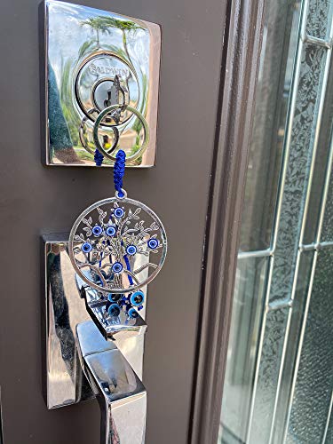 LUCKBOOSTIUM Silver Tree of Life & Evil Eye Good Luck Keychain - Protection Charm, Tree of Life Keychain, Evil Eye Hanging Accessory, Rear View Mirror Ornament, Gift for Men & Women, Good Luck Charm - Image 5