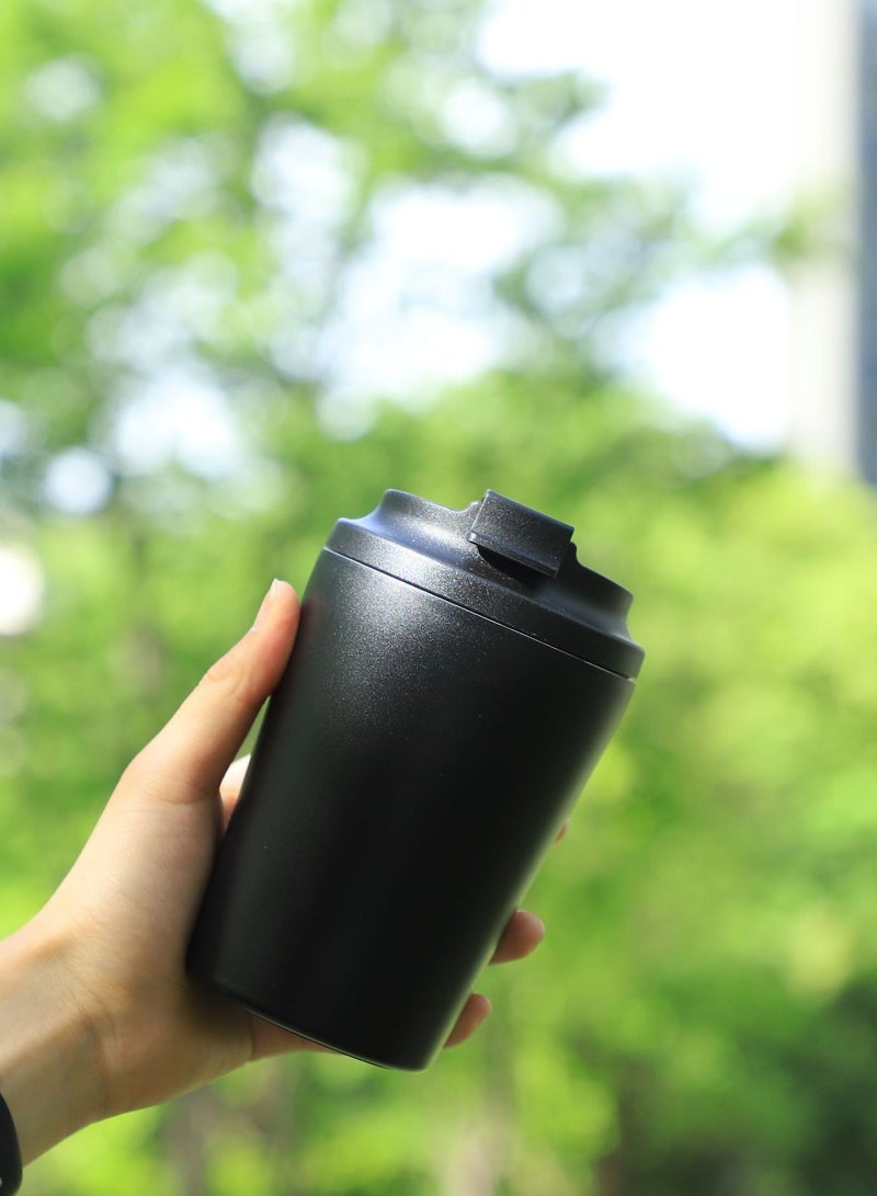 Insulated Coffee Travel Mug 12oz, Stainless Steel Coffee Cup with Leak Proof Lid, BPA Free Hot/Cold Reusable Coffee Cup Suitable for Car, Daily, Travel and Gifts, Black  - Image 1