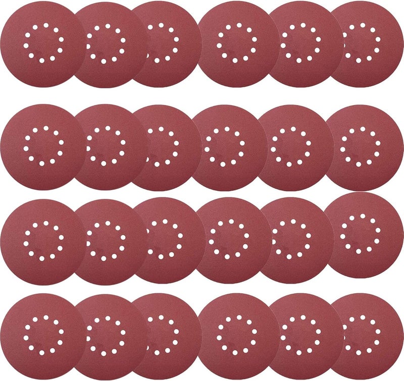 Tonmp 50 PCS 9-Inch 10-Hole Hook-and-Loop Sanding Discs for Drywall Sander -10 Pack Each of 60 80 120 150 240 Grits Sander Paper - Image 1
