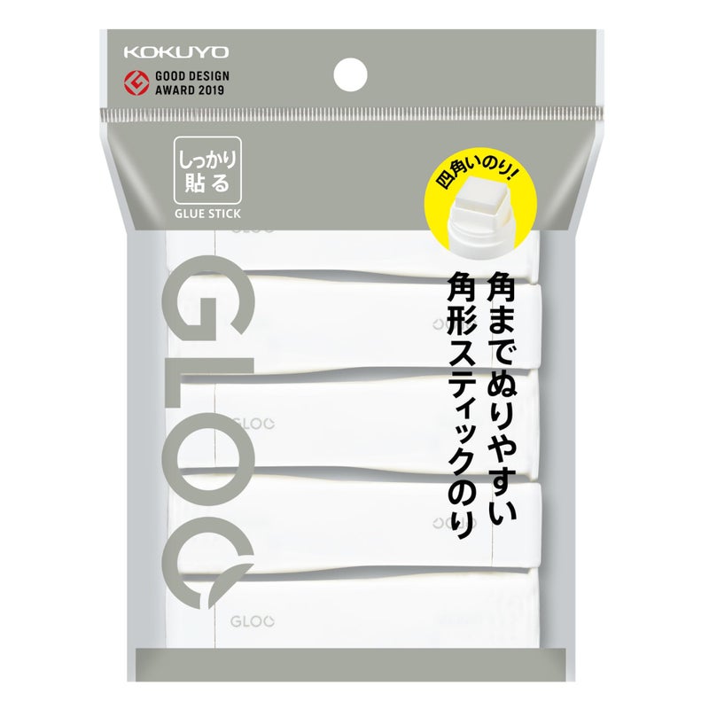 Kokuyo Gloo Square Glue Stick, Firm Stick, Small Size, Pack of 5, Japan Import (TA-G301-5P) - Image 1