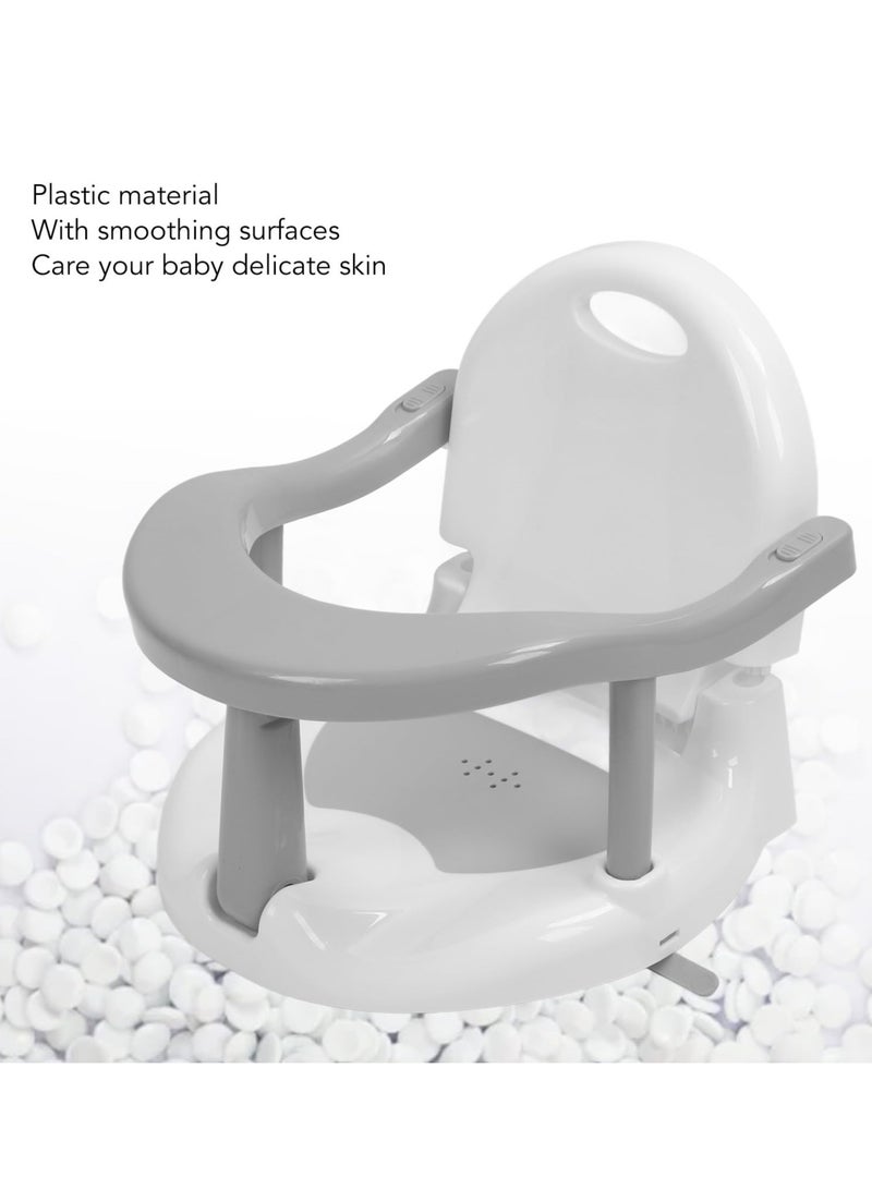 Foldable Baby Bath Ring Seat with Non-Slip Suction Cups, Adjustable Baby Bathtub Seat, Tummy Time Folding Shower Chair, Anti-Dumping Bath Safety Stool for 6-18 Months Infants, Toddlers, Boys  Girls, Non-Flip Design - Image 5