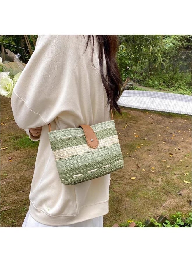 SHABILI Women's Straw Beach Bag Satchel Bag, Ladies Large Capacity Resort Tote Bag Clutch Bag Handbag, Tassel Pendant Shoulder Bag Sling Bag Side Bag Gift Bag Phone Bag for Girls and College Students  - Image 5
