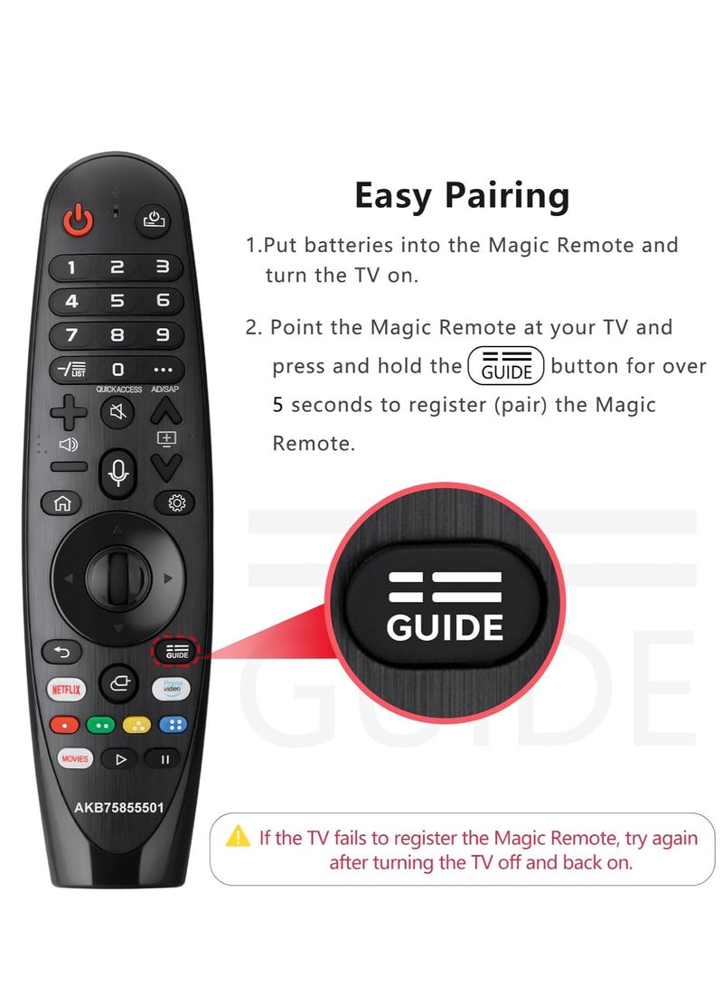 ELTRAZONE Voice Magic Remote AKB75855501 for LG AN-MR20GA AN-MR19BA Smart TV Magic Remote Replacement, with Pointer Function  - Image 5
