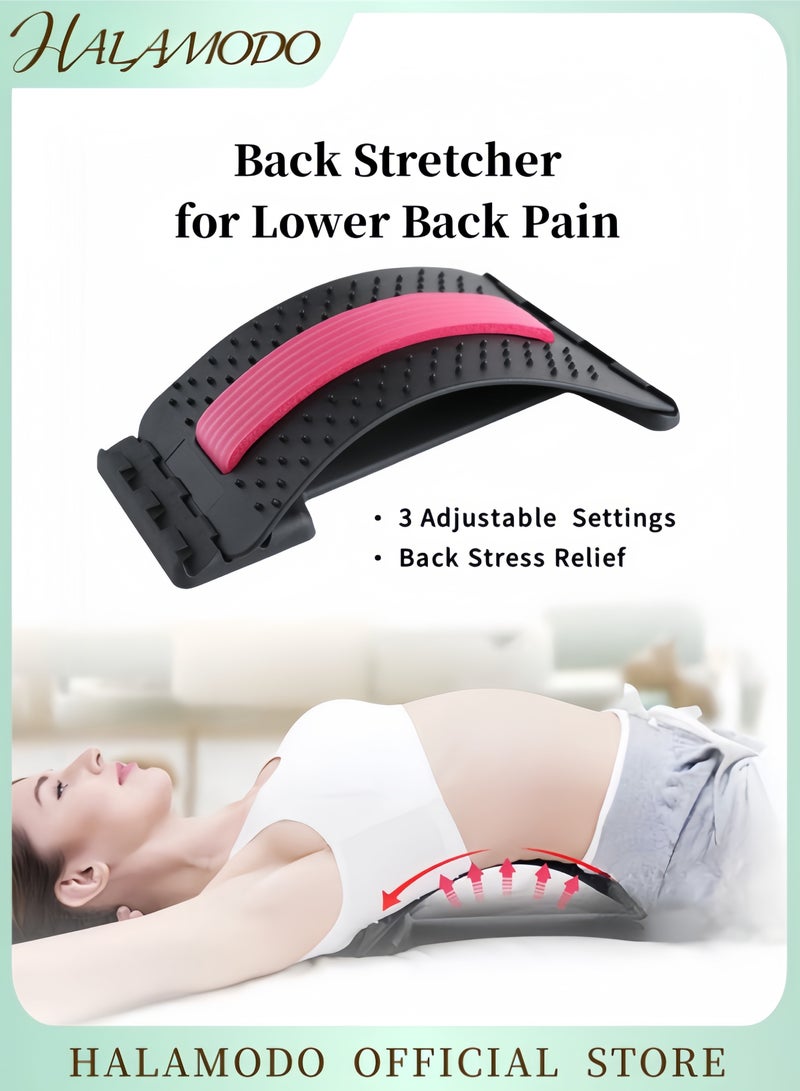 Halamodo Back Stretcher for Lower Back Pain Relief Multi-Level Back Pain Relief Device Lumbar Support Stretcher with 3 Adjustable Settings for Herniated Disc & Sciatica & Scoliosis - Image 1