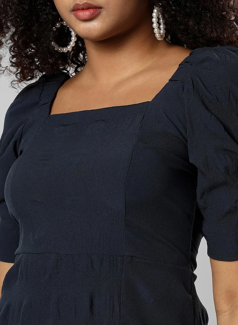 PINACOLADA Textured Puff-Sleeve Dress