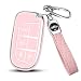 FT FUNTOR for Jeep Key Fob Cover4 Buttons TPU Full Protection Case with Silver EdgeCompatible with Jeep Grand Cherokee Compass Renegade Dodge Charger Dart Durango Journey RAM Chrysler B4Pink - Image 2
