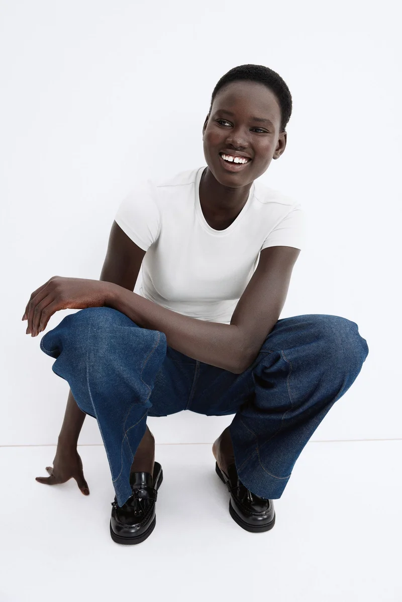 H&M Fitted microfibre T-shirt