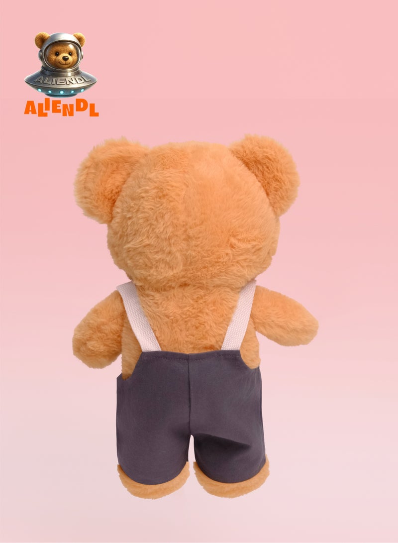 ALIENDL Happy Bear – Plush Teddy Bear Stuffed Animal Toy for Baby Kids, Soft Cute Bear Plush Gift Set with Removable Clothes & Pouch, Perfect Gift for Kids, Friends & Couples - Image 4
