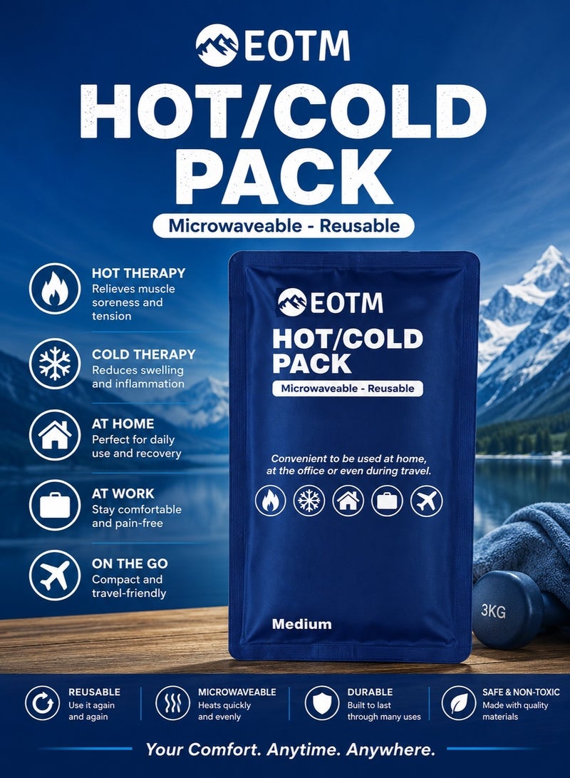 EOTM Pack Of 2 Reusable Hot and Cold Gel Pack For Pain Relief, Injuries, and Cold Therapy - Image 2