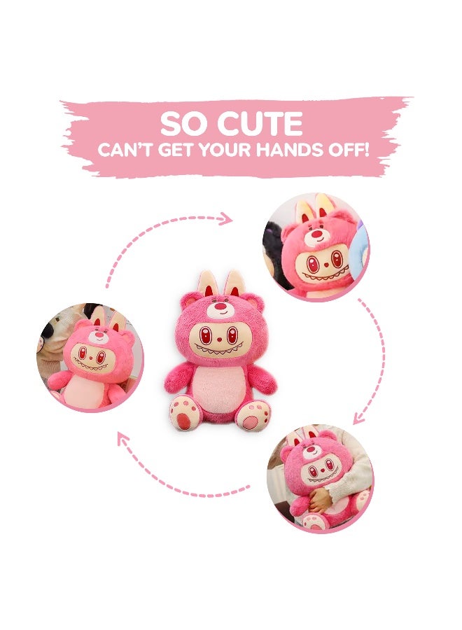 Galaxy Toys Whimsybun 23Cm Plush Fabric Doll Soft Mini Stuffed Toy With Big Ears And Embroidered Face Labubu Inspired Vintage Bear Kawaii Little Monster Collectible  - Image 5