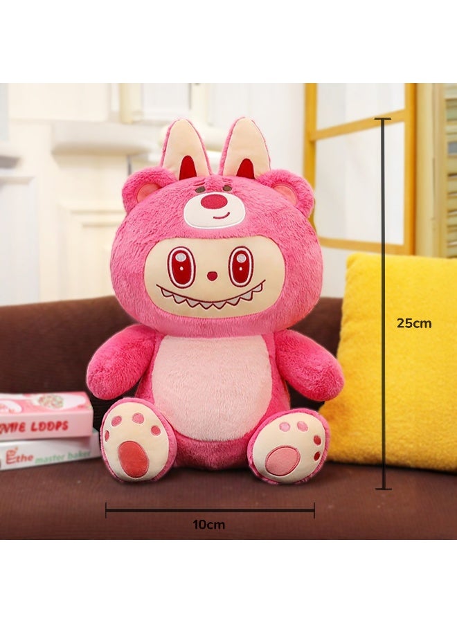 Whimsybun 23Cm Plush Fabric Doll Soft Mini Stuffed Toy With Big Ears And Embroidered Face Labubu Inspired Vintage Bear Kawaii Little Monster Collectible