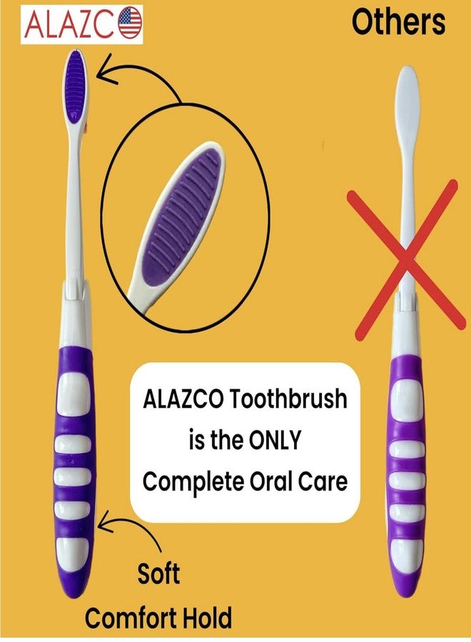 ALAZCO Pack of 2pc Comfort Hold Travel Toothbrush On The Go Folding Medium Bristle Brushes Compact Size Ergonomic Foldable Tooth Brush Camping Gym School Locker Backpack TSA Approved - Assorted Colors - Image 4