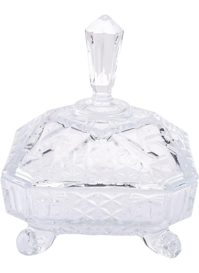 AKDC AKDC Glass Sugar Pot L(16CM) XW(16CM) XH(19CM) Transparent  - Image 1