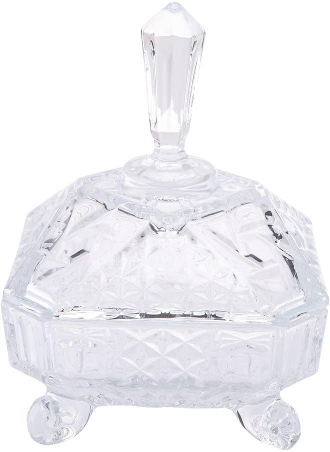 AKDC AKDC Glass Sugar Pot L(16CM) XW(16CM) XH(19CM) Transparent  - Image 5