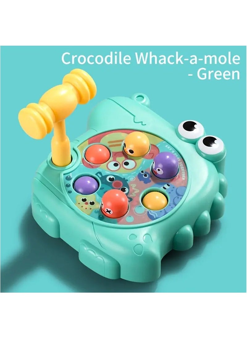 Arabest Whack A Mole Game for Toddlers,Pounding Toy for Kids Ages 3-8 Years Boys and Girls,Early Developmental Toy,Interactive Educational Toys with Sound and Light,Soft Hammers (Green) - Image 1
