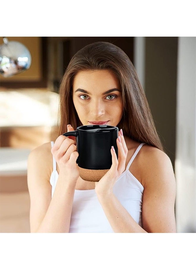 Garlo - Coffee Mugs Set of 2, Ceramic Mug with Insulated Cork Bottom and Splash Proof Lid, Large Coffee Mug with Handle, Valentines Day Gifts for Men, Women - Image 1