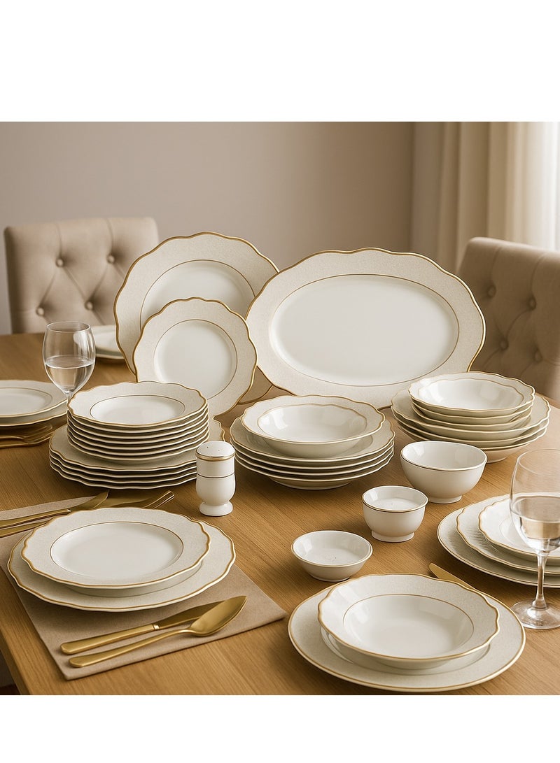 Dania 28-piece porcelain dining set with gold engraving, suitable for 6 people - Image 2