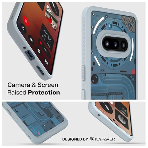 KAPAVER Impulse Series Back Cover Case for Nothing Phone 3a (PC +TPU) (Cyber-i Gray Case + TG) - Image 3