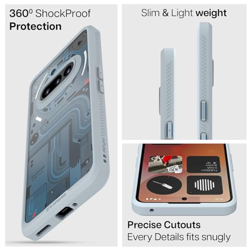 KAPAVER Impulse Series Back Cover Case for Nothing Phone 3a (PC +TPU) (Cyber-i Gray Case + TG) - Image 4