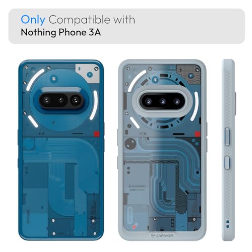 KAPAVER Impulse Series Back Cover Case for Nothing Phone 3a (PC +TPU) (Cyber-i Gray Case + TG) - Image 2